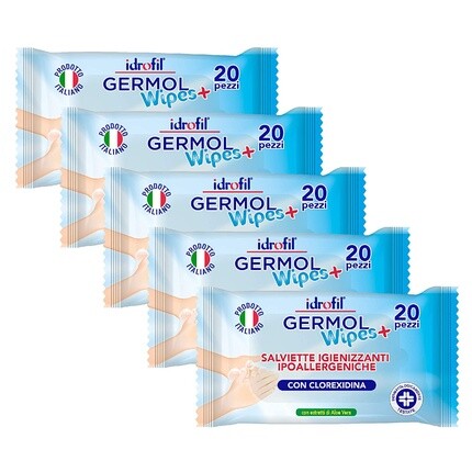 

Idrofil Germolwipes Дезинфицирующие салфетки для рук, 20 шт.