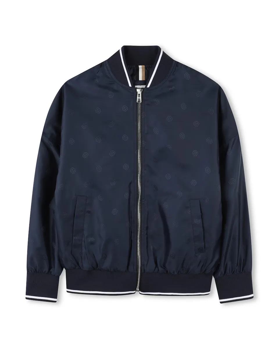 

Черная мальчишеская куртка с длинными рукавами BOSS Kidswear, чёрный