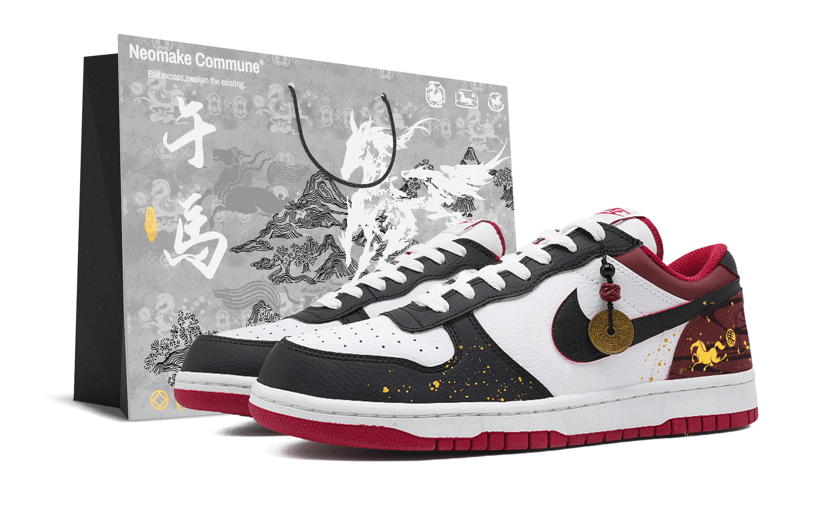 

Nike Кроссовки для скейтбординга мужские low top Big Cushioning, Wear Resistant красные белые