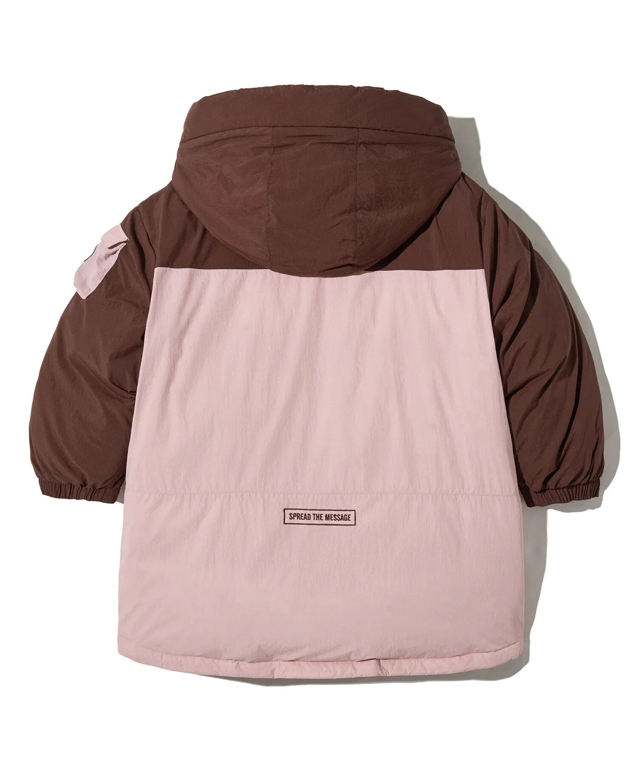 Детский блочный пуховик розового цвета от Brownbreath Kids — фото 3