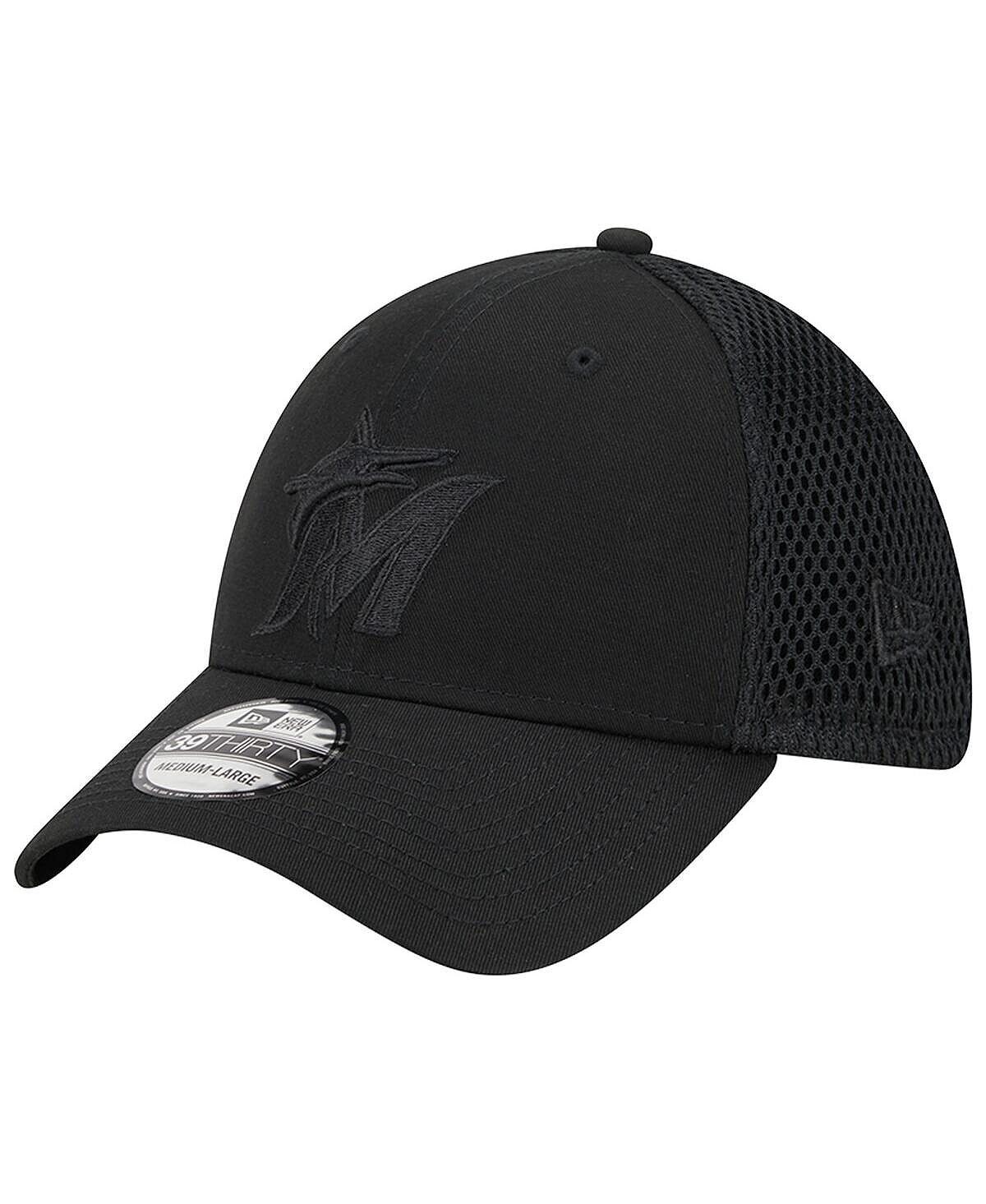 

Мужская кепка Miami Marlins Black-on-Black Neo 39THIRTY Flex Hat New Era