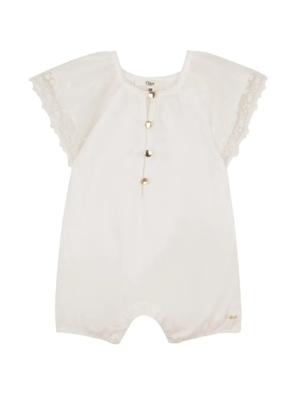Комбинезон с кружевной отделкой Chloe Kids, нейтральный — фото 3