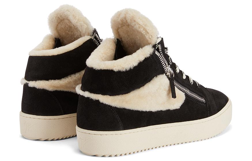 Кроссовки Kriss Ice с меховой отделкой Женские Giuseppe Zanotti, черные — фото 4