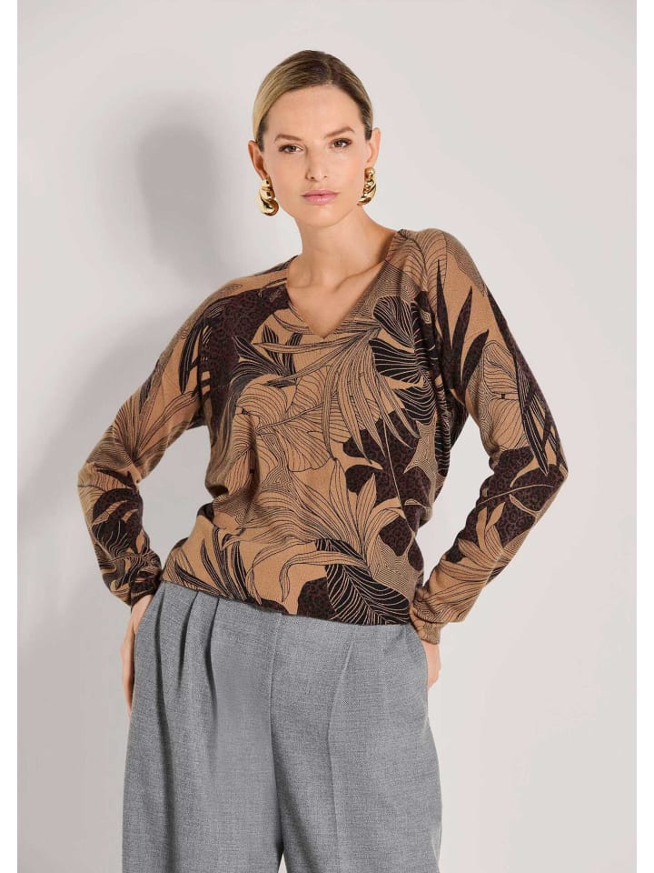 

MADELEINE Кашемировый свитер с V-образным вырезом, карамельного/многоцветного оттенка