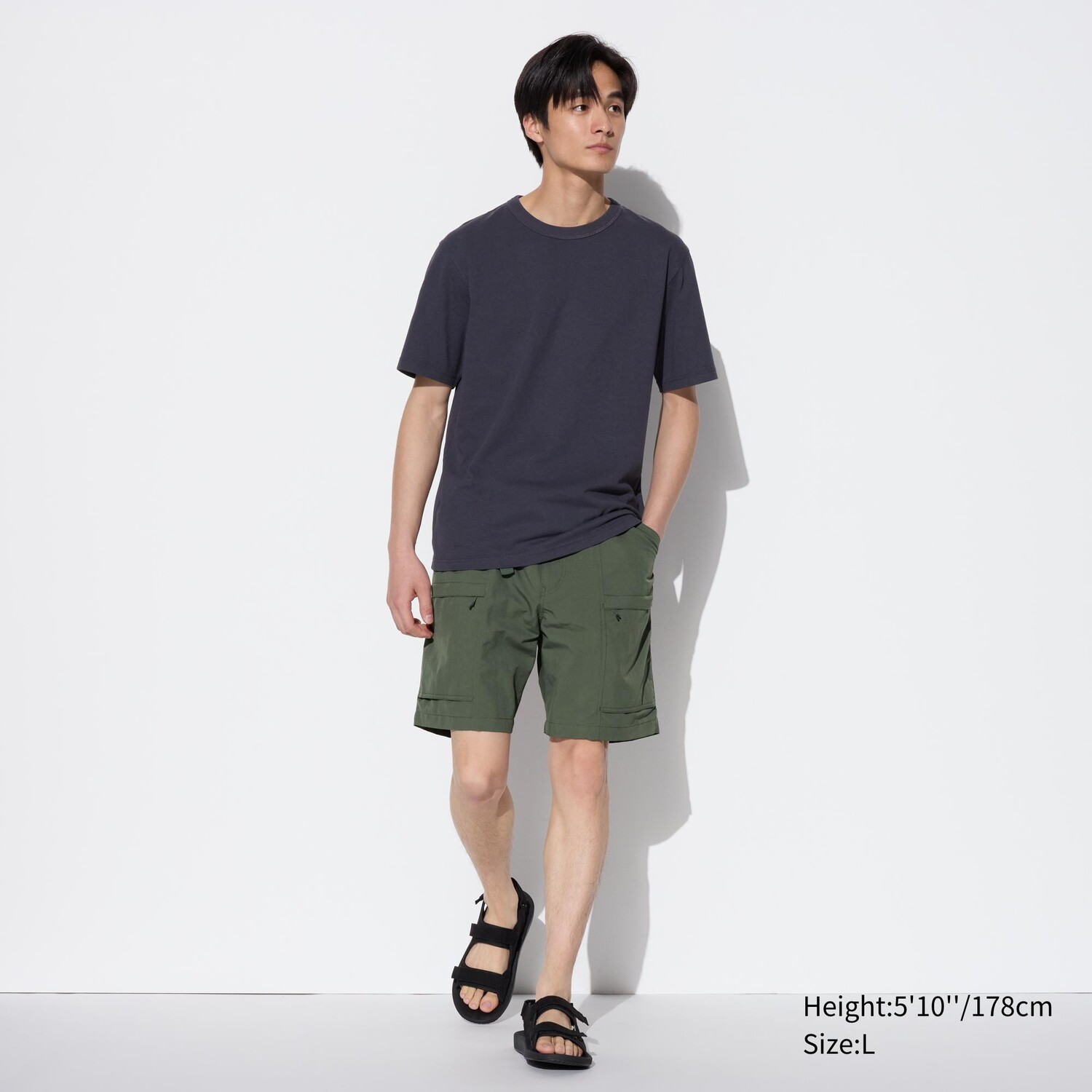 

Нейлоновые спортивные шорты UNIQLO, оливково-зеленый