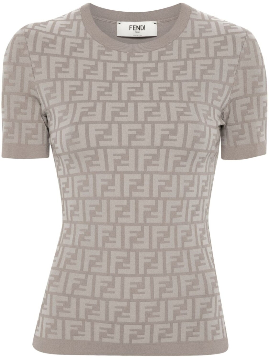 

FENDI футболка с тисненым логотипом FF, серый