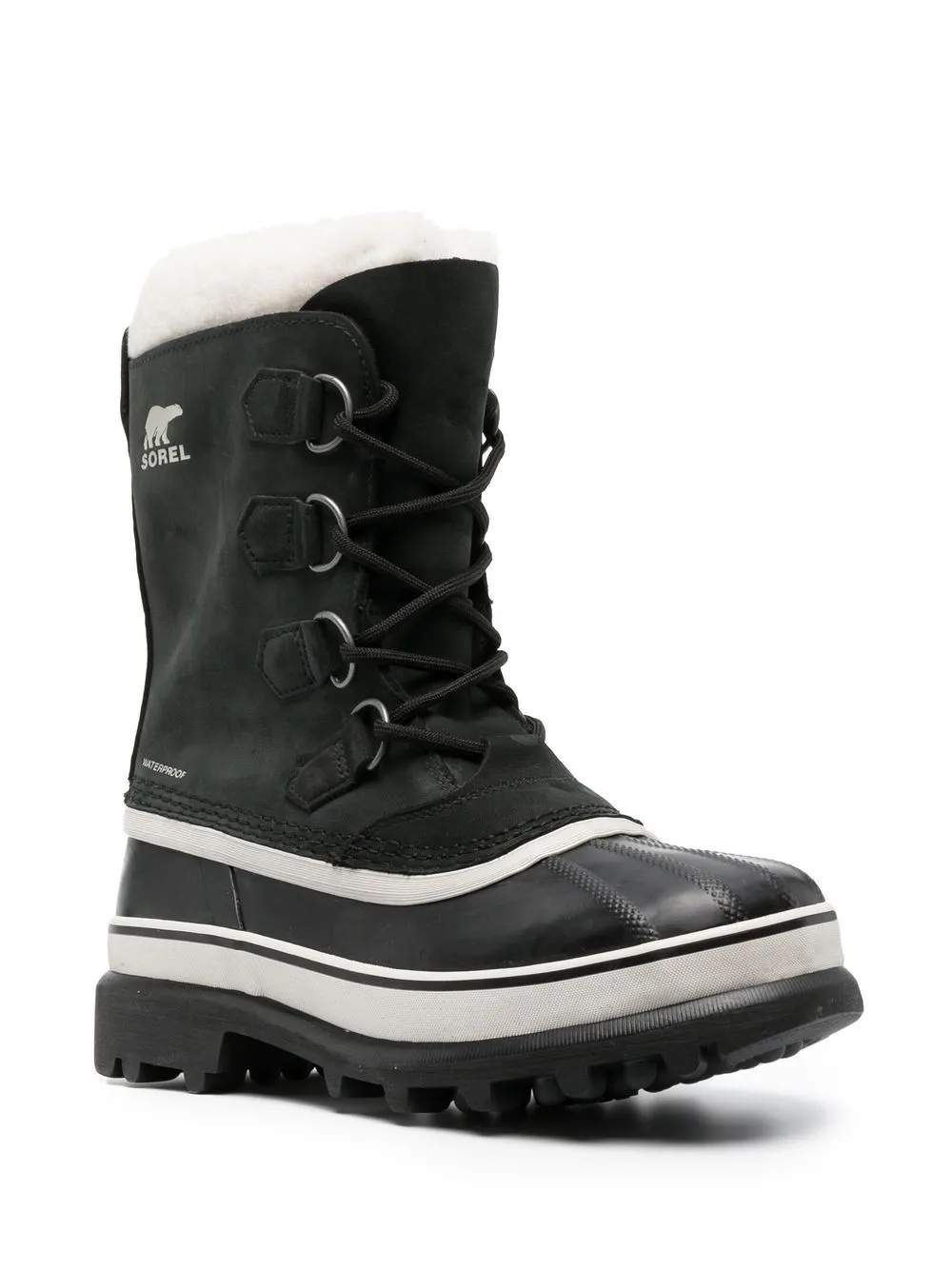 Зимние ботинки женские SOREL Caribou на шнуровке из кожи, черный — фото 2