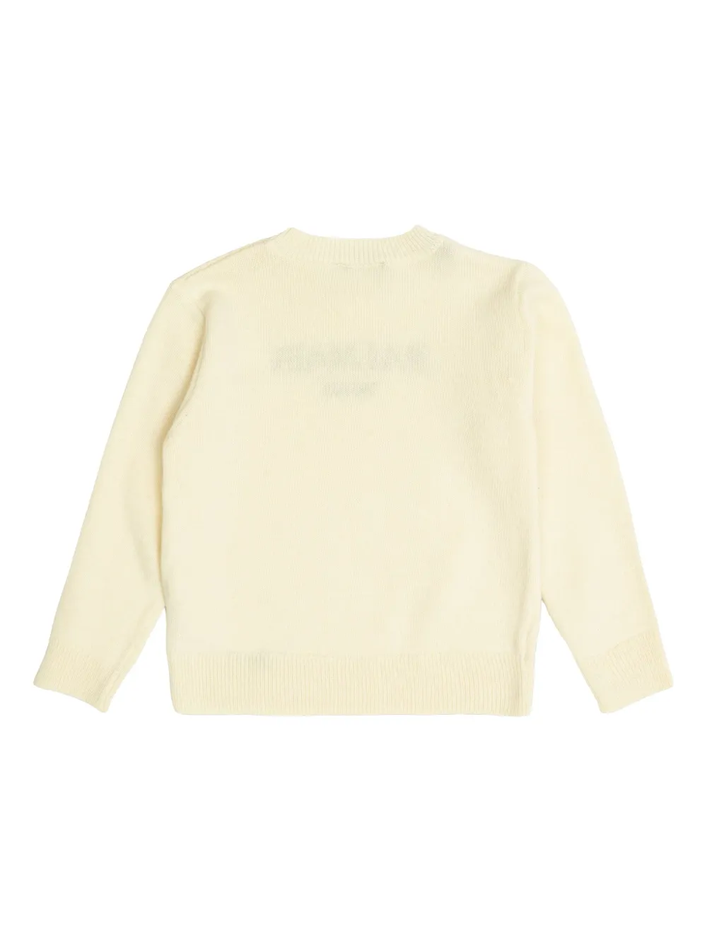 Свитер с круглым вырезом и вышитым логотипом Balmain Kids, нейтральный — фото 2