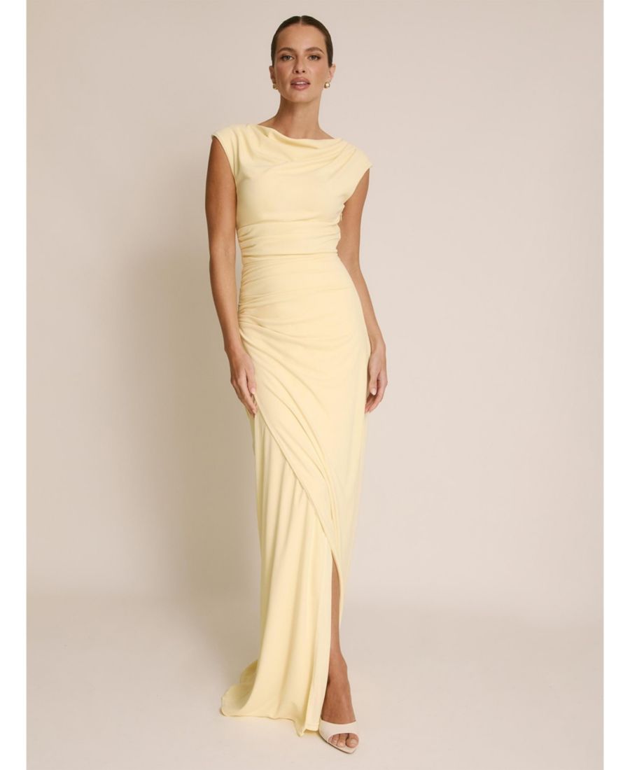 

Женская блузка с коротким рукавом и сборками, с воротником-хомутом, для подружки невесты Six Stories, Lemon