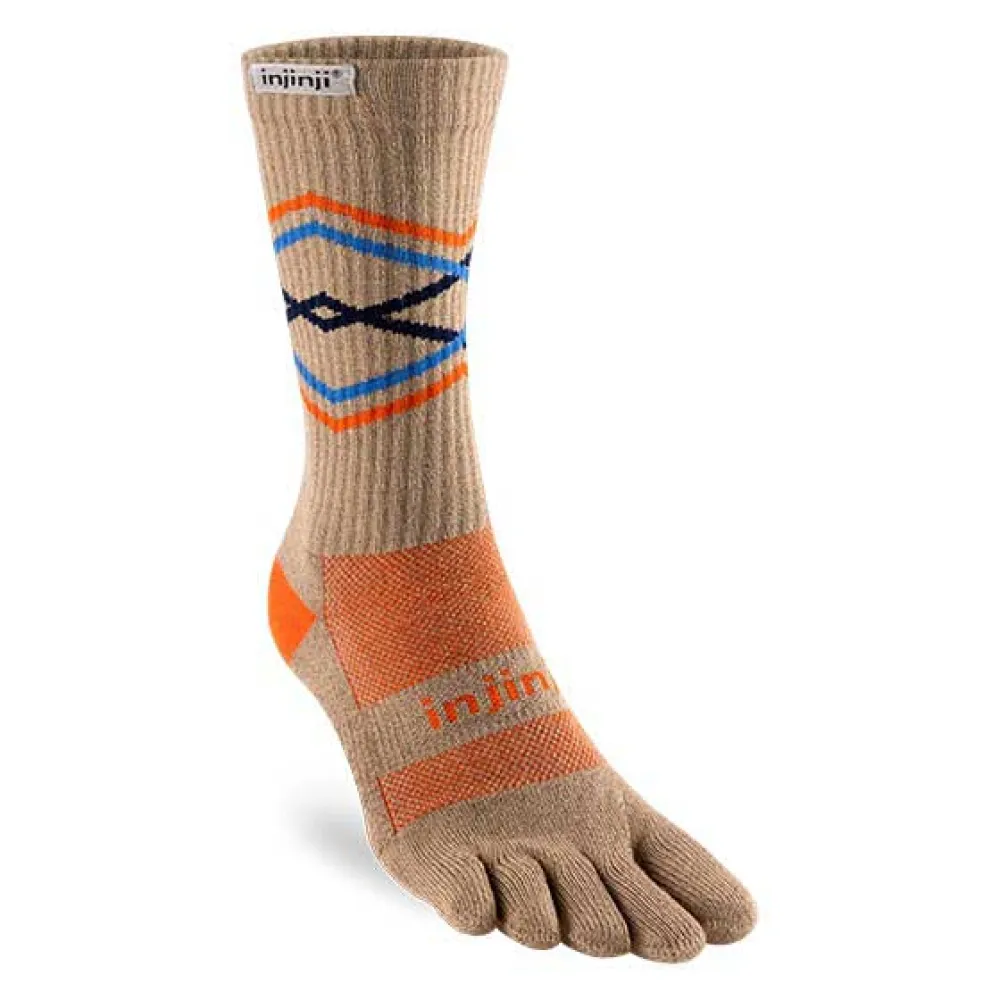 

Носки Injinji Trail Midweight Crew, коричневый