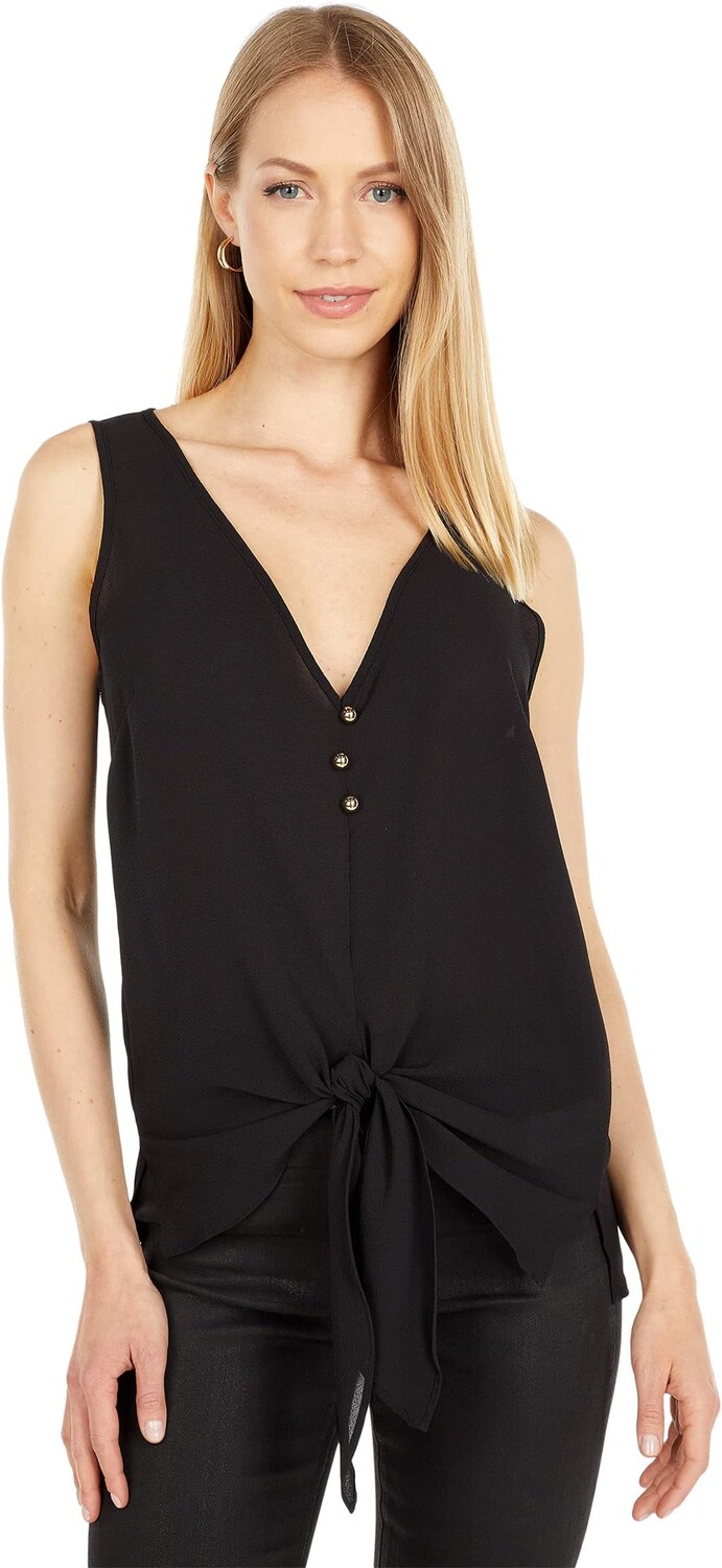 

Топ Michael Kors Tie Front Tank, черный
