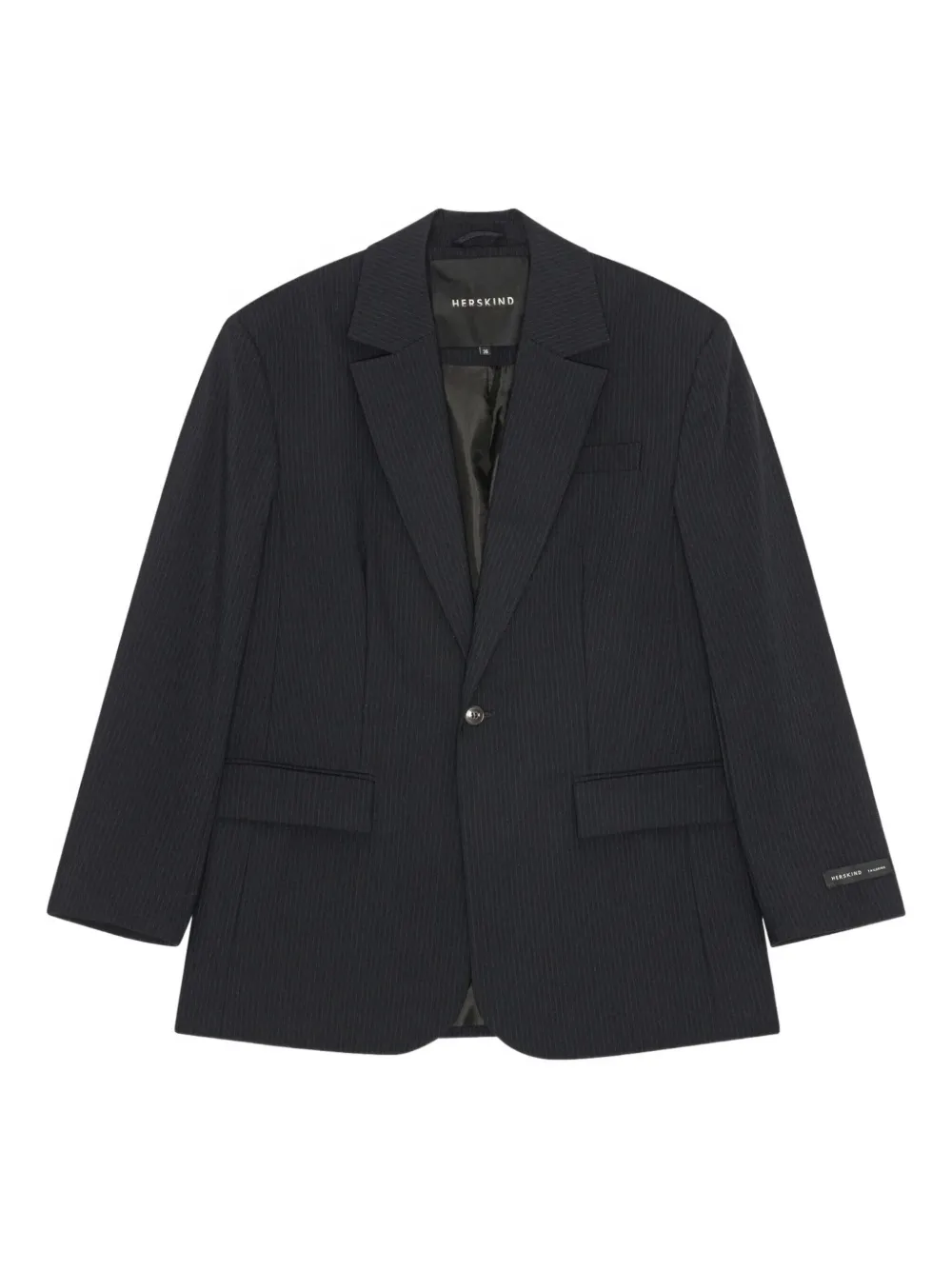 

Однобортный пиджак в тонкую полоску HERSKIND, синий