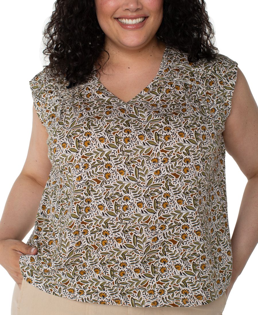 

Топ большого размера с короткими рукавами и завязками на спине Liverpool Los Angeles, Olive Leaf