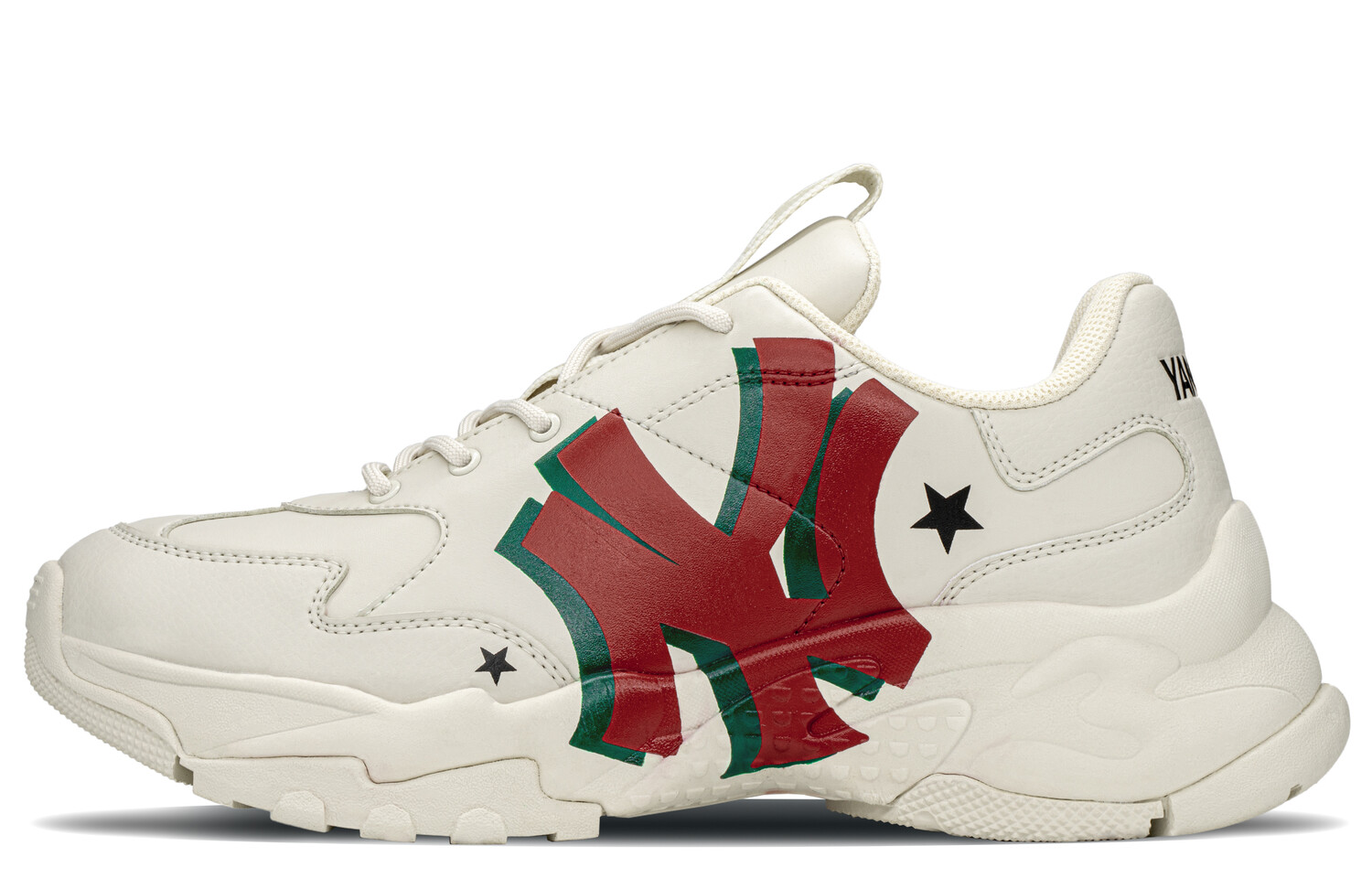 

Кроссовки MLB Big Ball Chunky Series Chunky Sneakers Unisex Low-top White/Red/Green, цвет Oatmeal/Forest