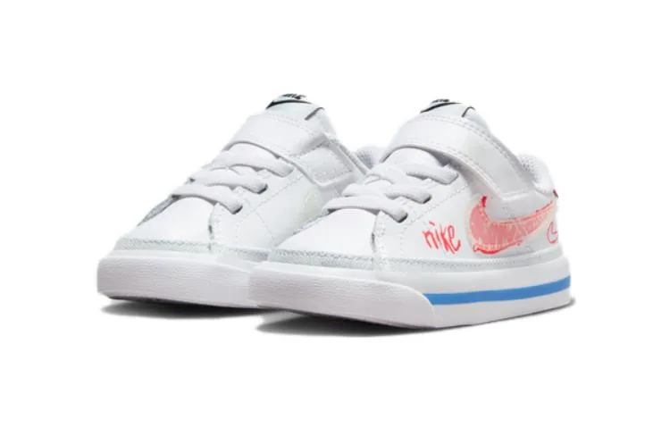 Nike Кроссовки Court Legacy для малышей, устойчивые к истиранию и скольжению, бело-красные — фото 4