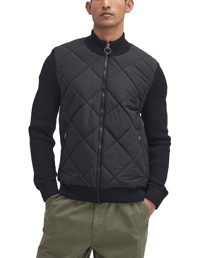 

Вязаный куртка-рубашка на молнии Barbour Newland, черный
