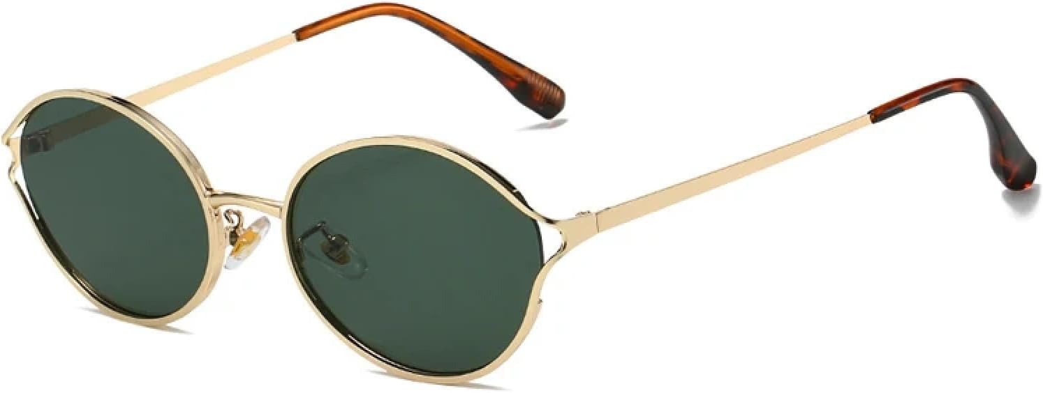 

Ретро круглые металлические мужские солнцезащитные очки, модные прозрачные градиентные панк-очки, женские солнцезащитные очки с защитой от УФ-излучения UV400 TKKTLLT, Golden Dark Green