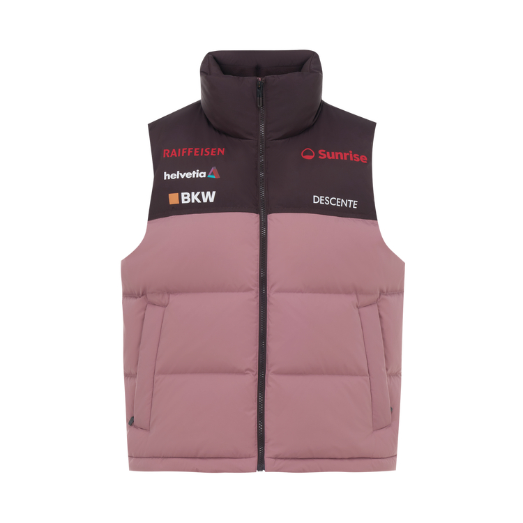 

Женская пуховая жилетка спортивная повседневная DESCENTE, розовый