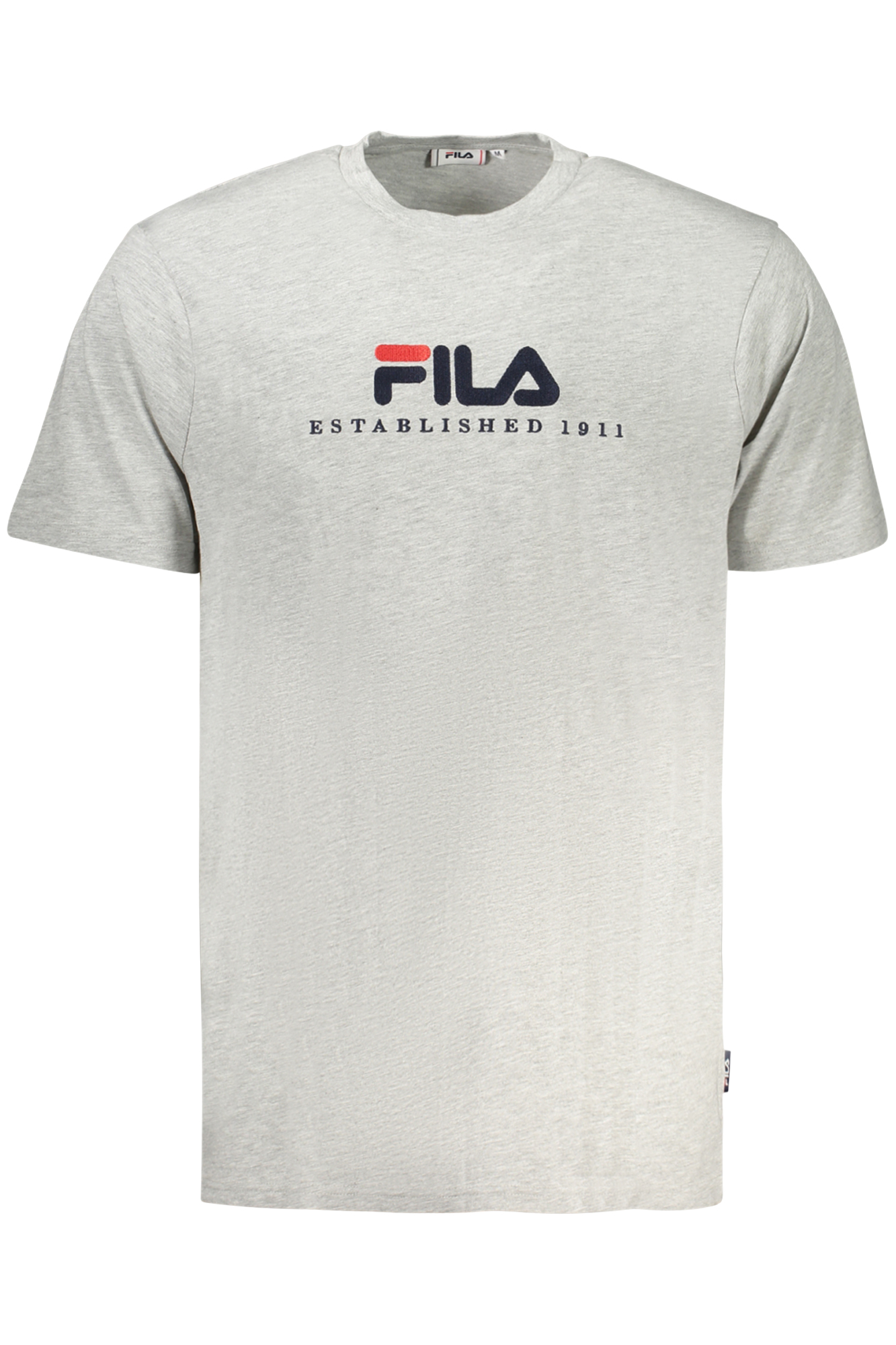 

Мужская футболка Fila хлопковая с контрастным логотипом, серый