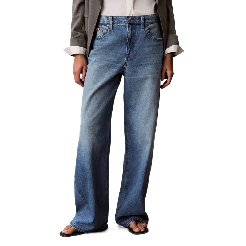 Calvin Klein Джинсы Women's 1X8 Denim Blue Moderate Wide Leg