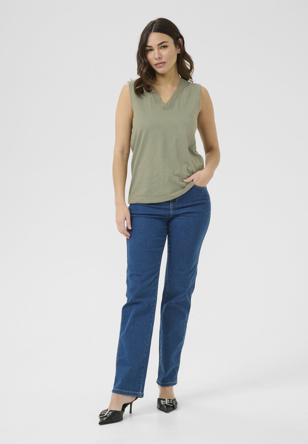 

Топ Blouse Kaffe, зеленый