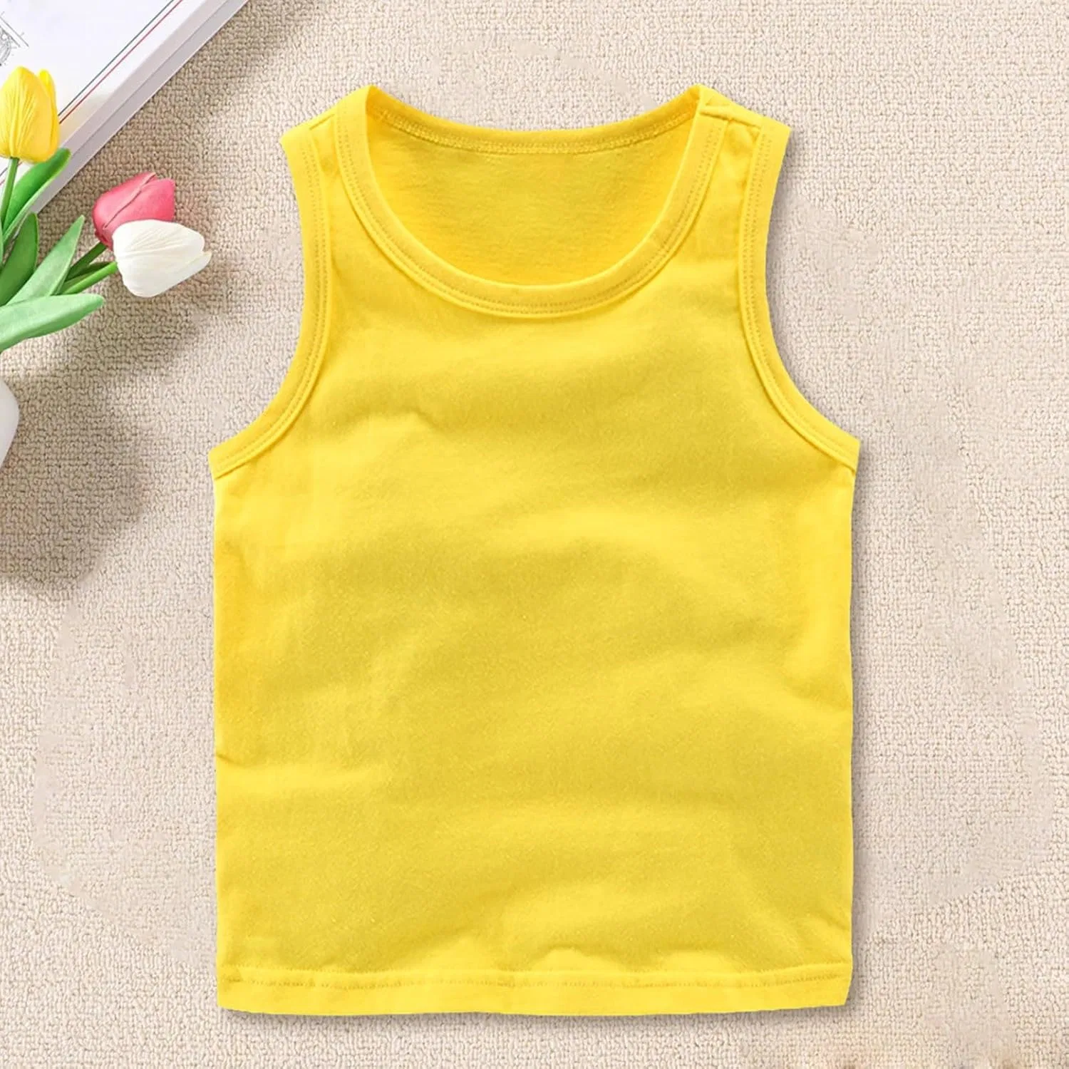 Детский топ без рукавов Active Sleeveless T-Shirt, хлопок, Yellow — фото 2
