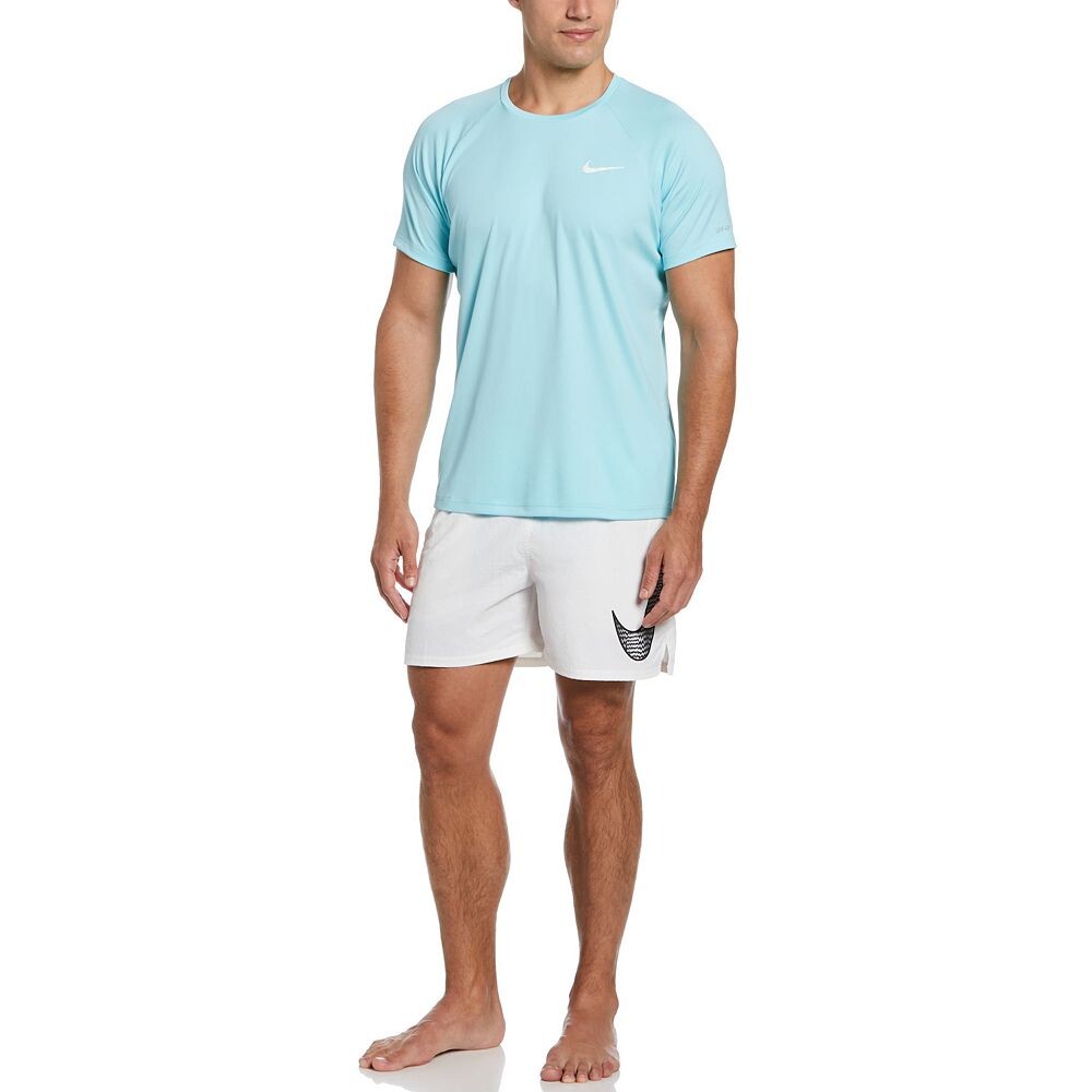 Мужская футболка для плавания с короткими рукавами Nike Dri-FIT UPF 40+ Hydroguard, черный — фото 4