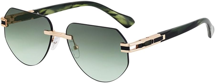 

Винтажные солнцезащитные очки LVTFCO без оправы для мужчин, модные солнцезащитные очки неправильной формы без оправы для женщин, очки с защитой от УФ-излучения UV400, 8