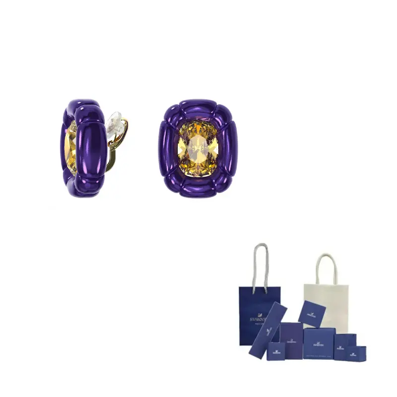 

Серьги-клипсы Dulcis Swarovski, фиолетовый/золотой