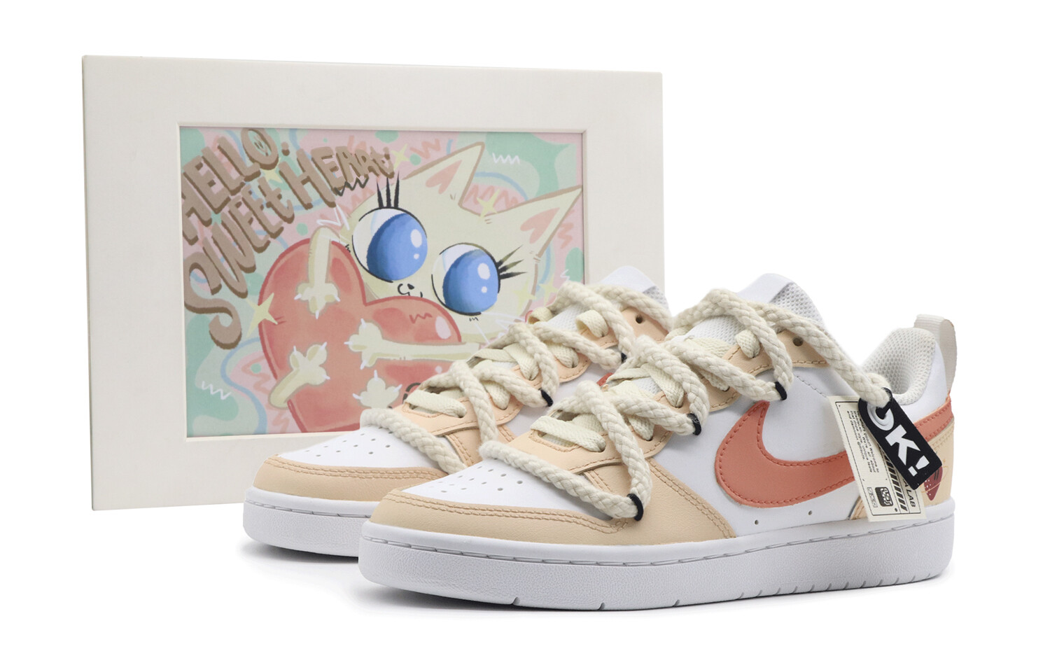 

Кроссовки Nike Court Borough Series Skateboard Shoes Women's Low-Top Orange/Red