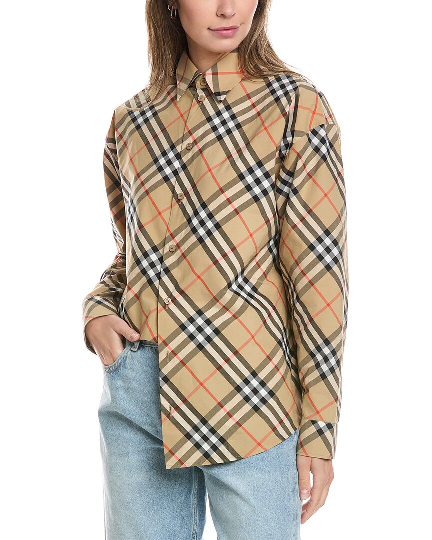 

Рубашка в клетку Burberry, коричневый