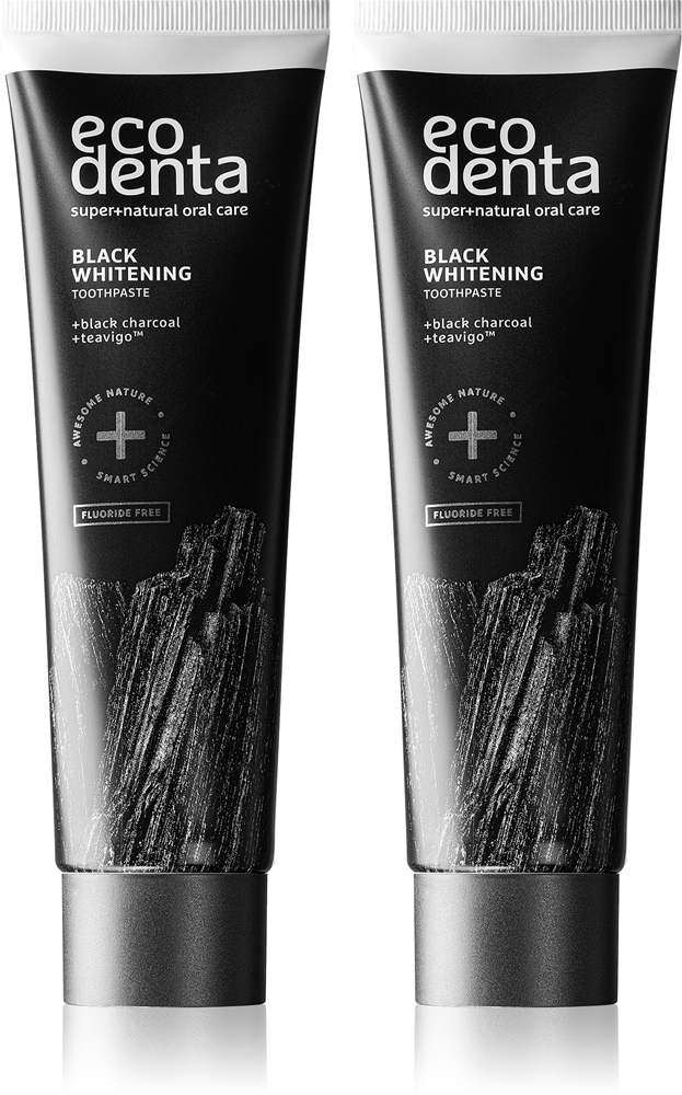 

Экспертная черная отбеливающая зубная паста без фтора Ecodenta, 2× 100 мл