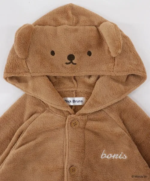 Пижама-костюм Miffy Борис для детей, мутон флис, коричневый — фото 3