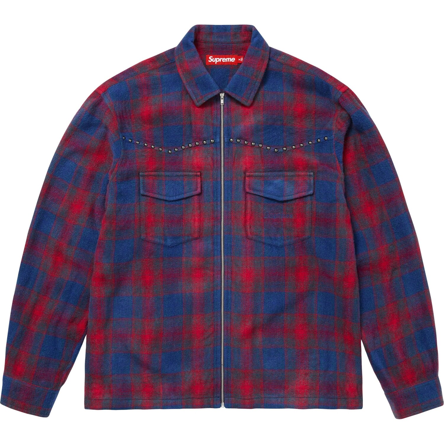 Рубашка Shadow Plaid Flannel Zip Up Shirt Supreme, черный — фото 3