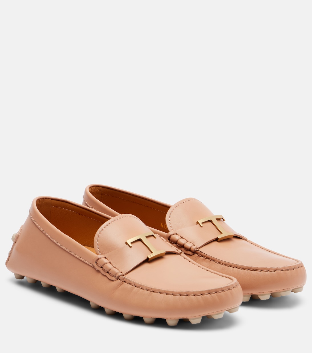 Гоммино Bubble кожаные мокасины для вождения Tod's, Beige Rosato