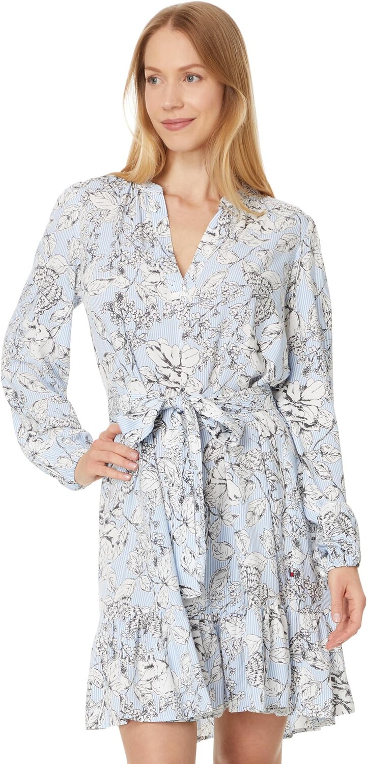 

Платье Tommy Hilfiger Butterfly Band Collar Dress, цвет Breeze Multi
