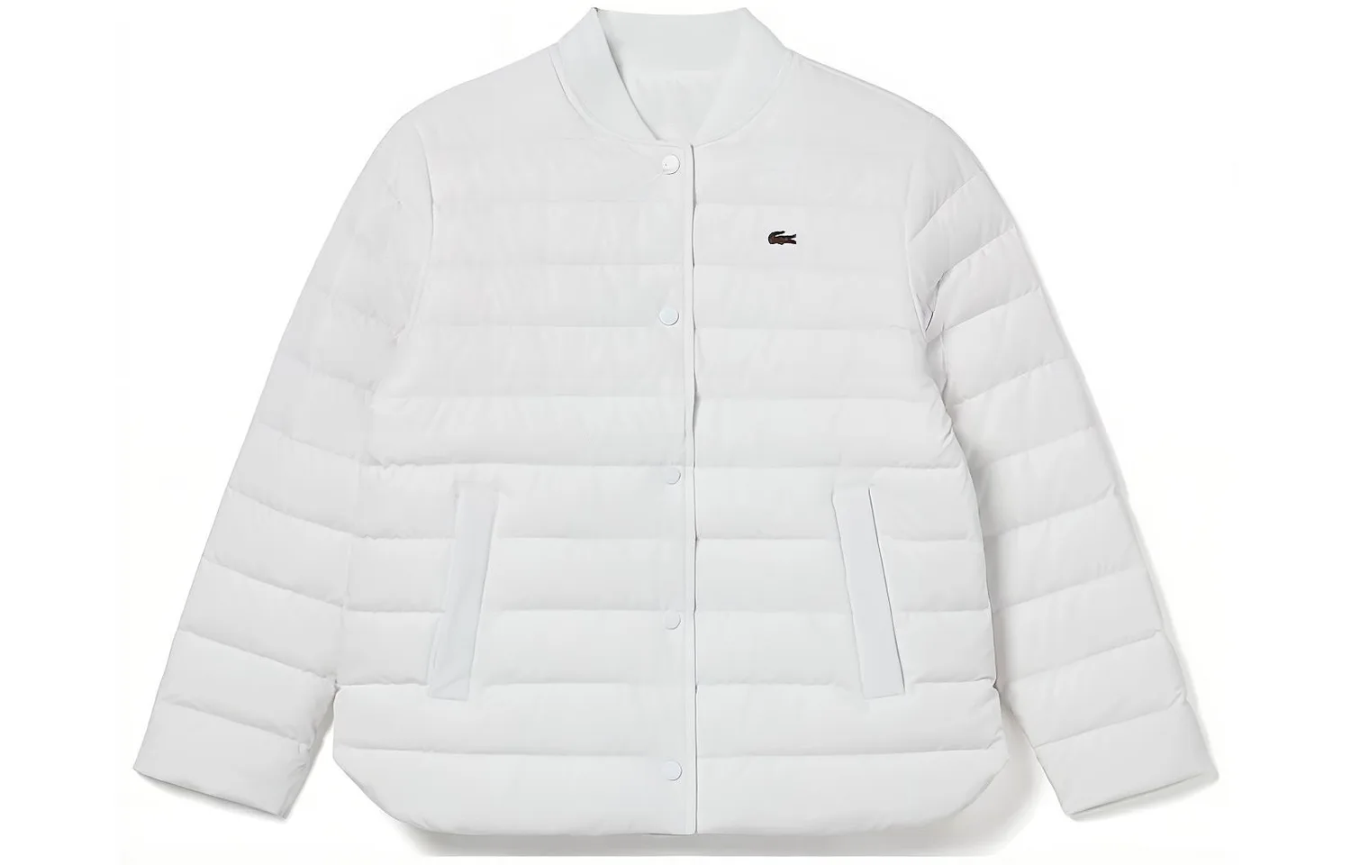 Женский пуховик LACOSTE с воротником-стойкой, утепленный, черный — фото 3