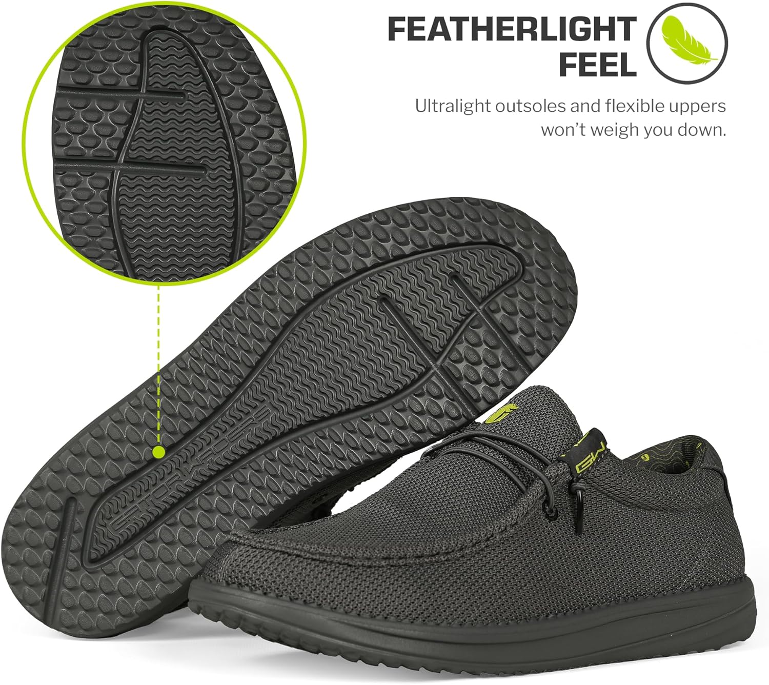 Мужские ботинки Gator Waders для кемпинга - дышащие лоферы без шнуровки - эластичные шнурки - сверхлегкая амортизация на весь день - удобная посадка, Topo — фото 4