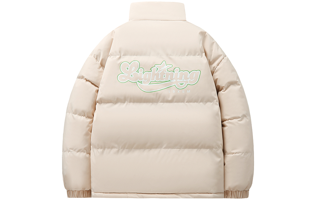 

Lightning X Storm Ретро стиль унисекс стеганая куртка, Milk White