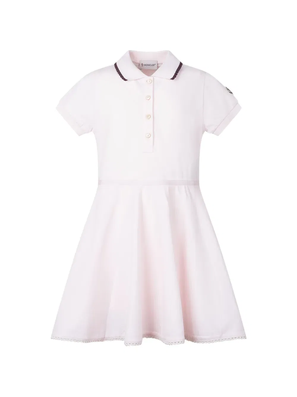 Платье А-силуэта с воротником-поло Moncler Enfant, розовый