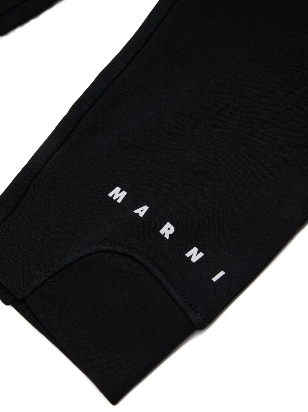 Спортивные брюки с эластичным поясом и логотипом Marni Kids, черный — фото 3