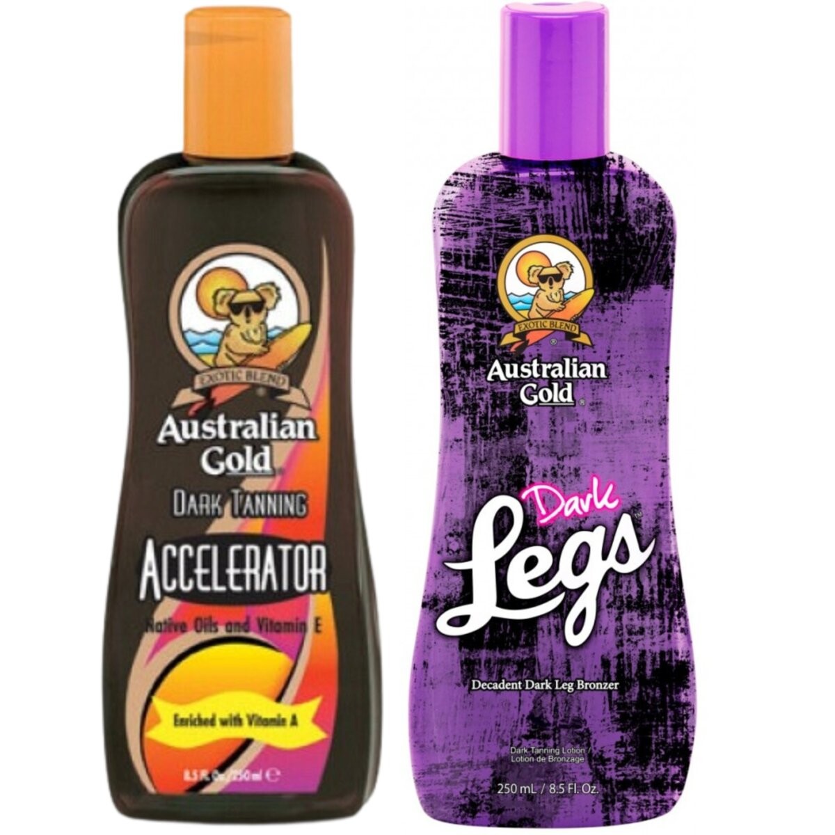 

Australian Gold Accelerator + Dark Legs For Legs, ускорители загара, 2x250 мл