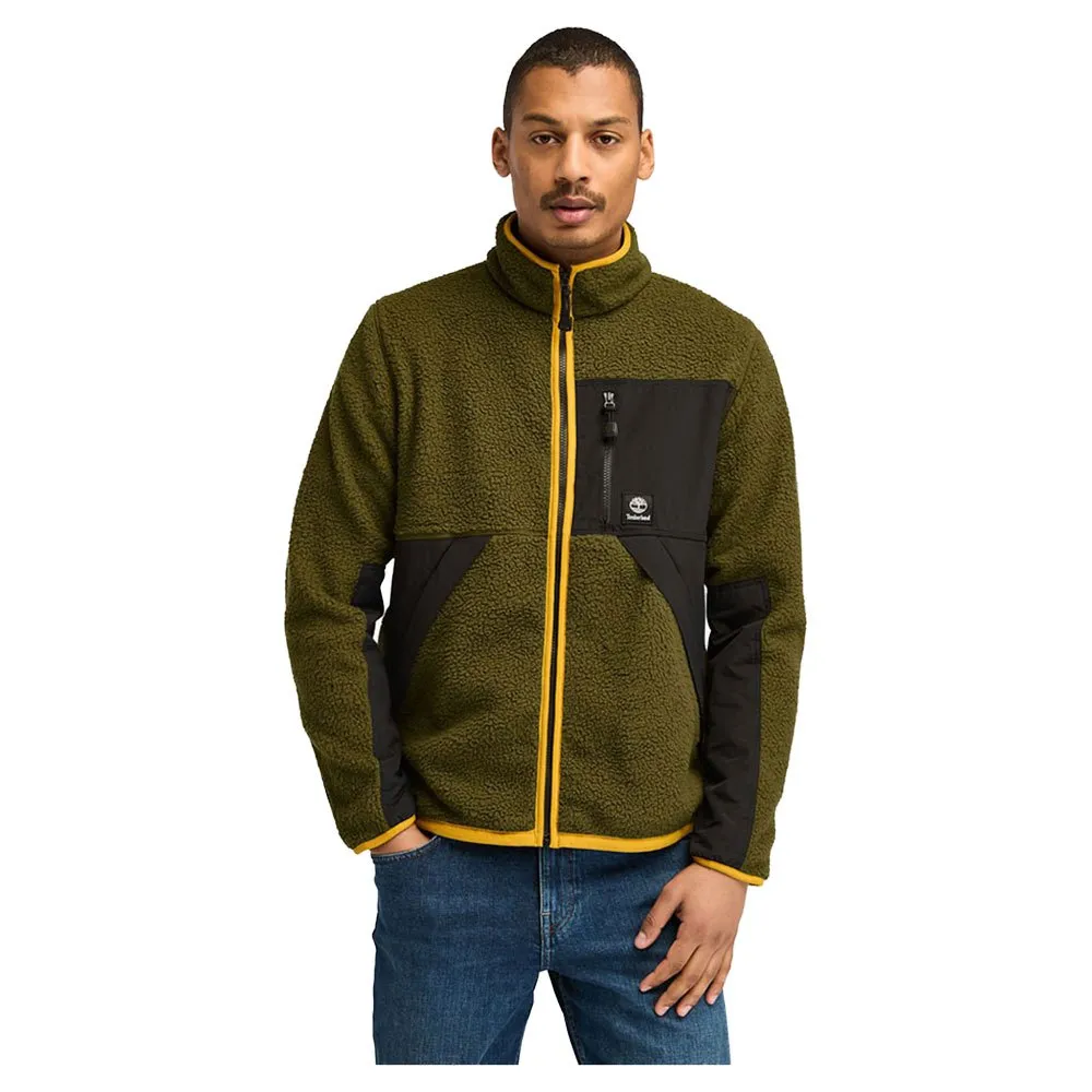 

Флис Timberland Sherpa Mix Media full zip, зеленый