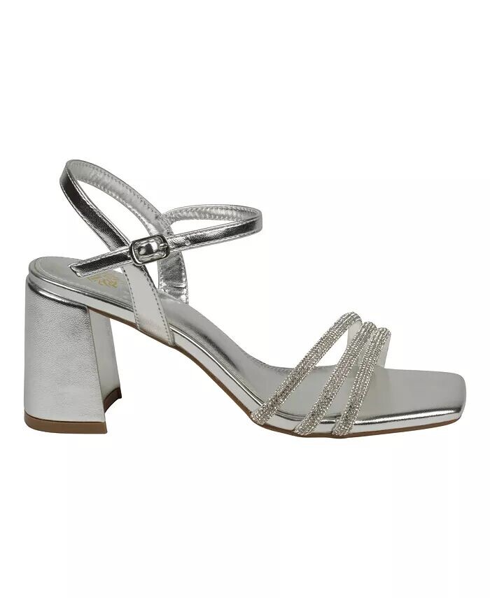 Женские босоножки Tyra на блочном каблуке с украшением GC Shoes, серый — фото 2