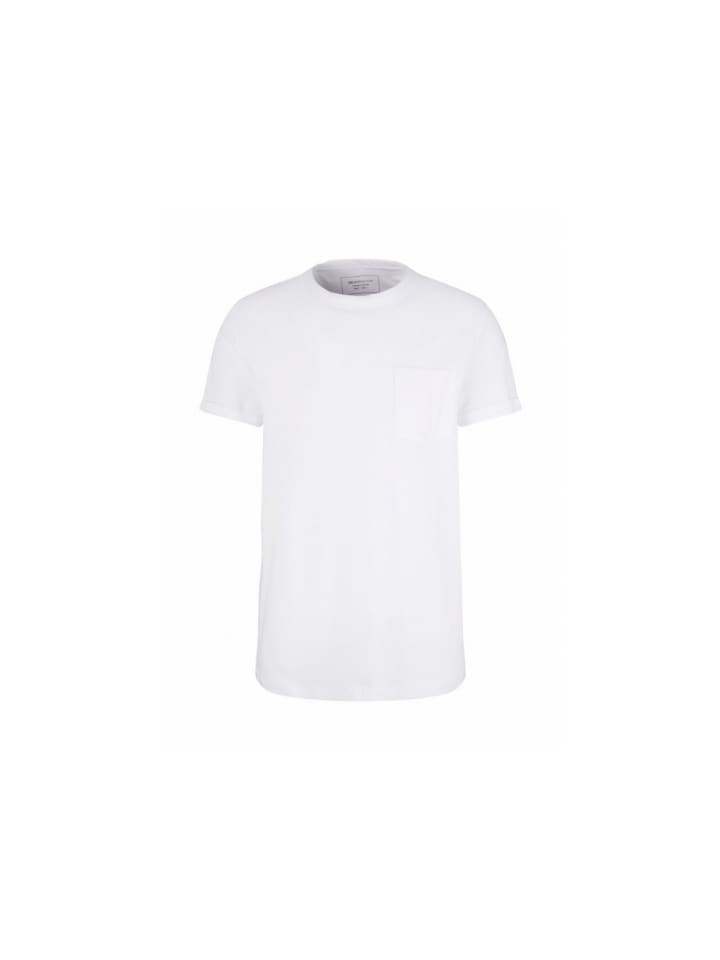 

Мужская футболка с круглым вырезом белого цвета Tom Tailor