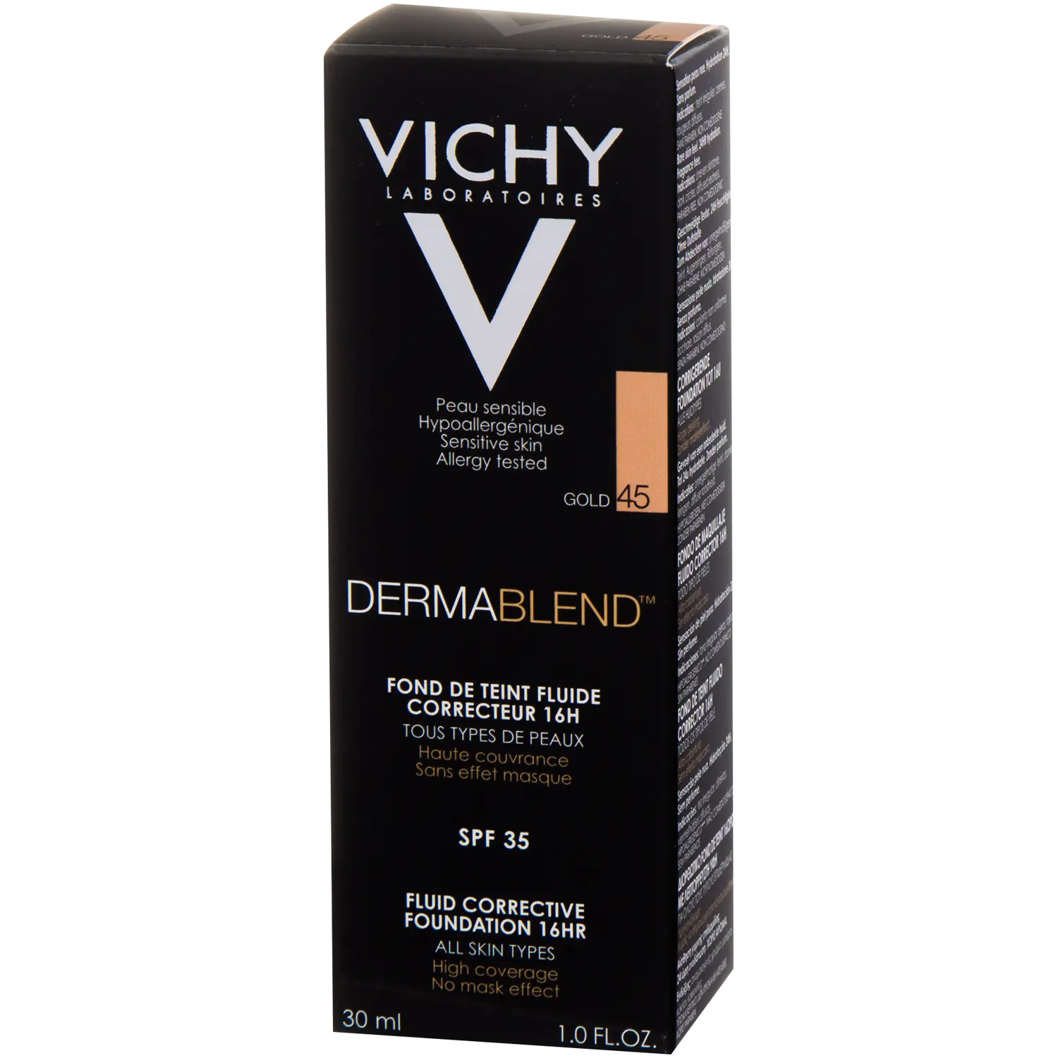 Корректирующая тональная основа для лица золото 45 Vichy Dermablend, 30 мл — фото 2