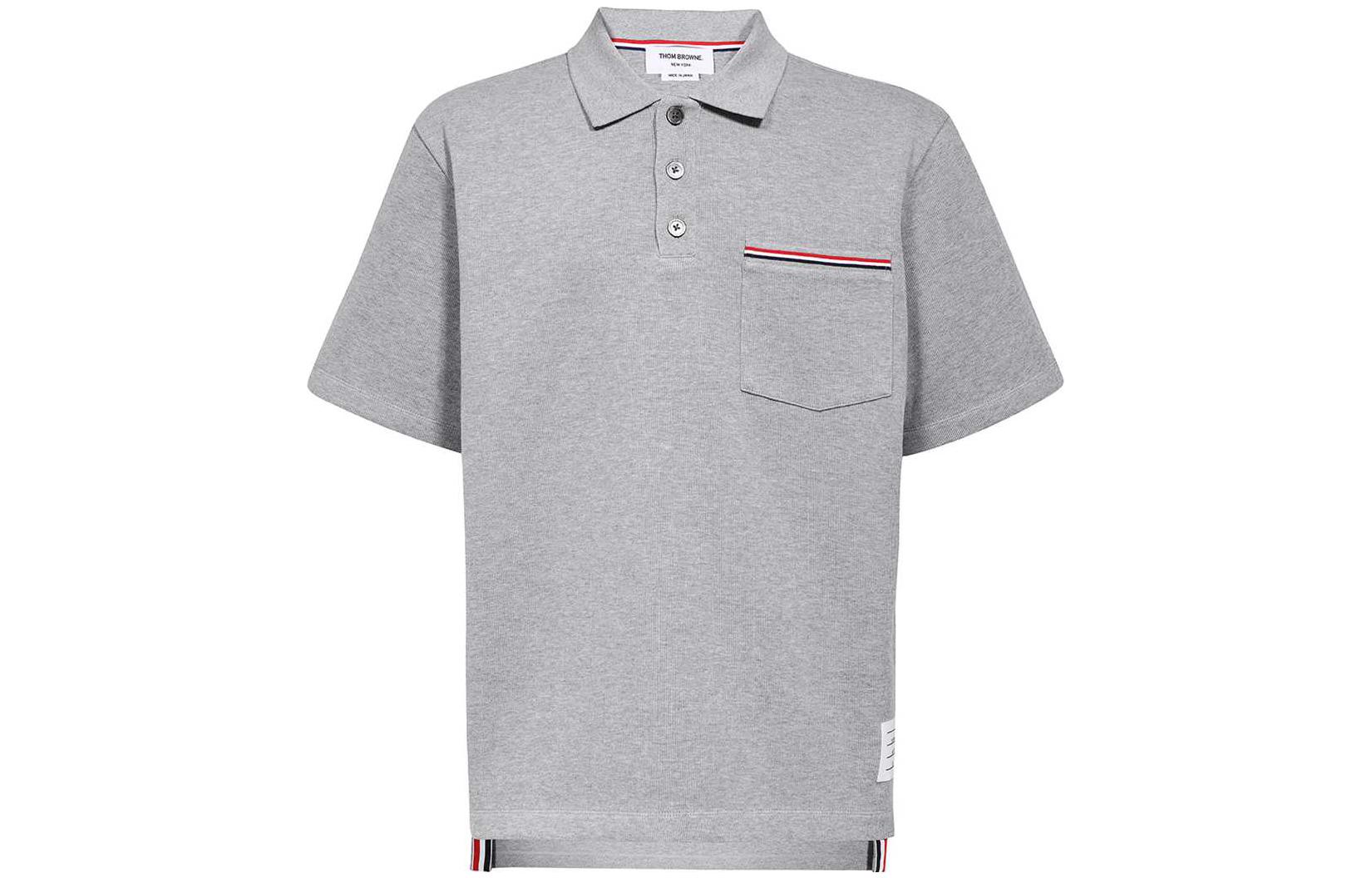 

Рубашка-поло с отделкой карманов Rwb THOM BROWNE, серый