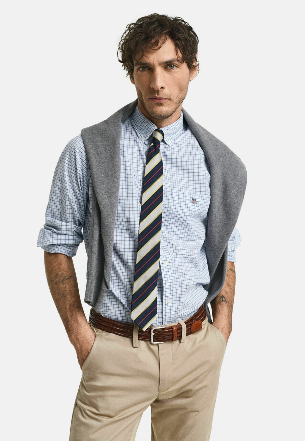 

Рубашка REGULAR FIT CHECKED GANT, цвет College Blue