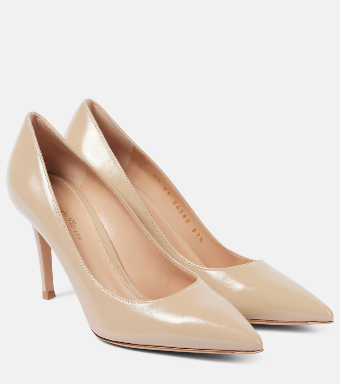 Туфли-лодочки Gianvito 85 из лакированной кожи Gianvito Rossi, песочный