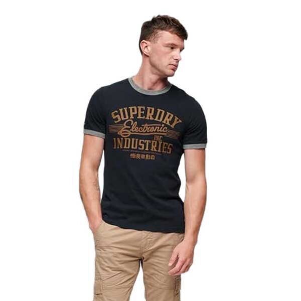 

Футболка с коротким рукавом Superdry Ac Ringer Workwear Graphic, черный